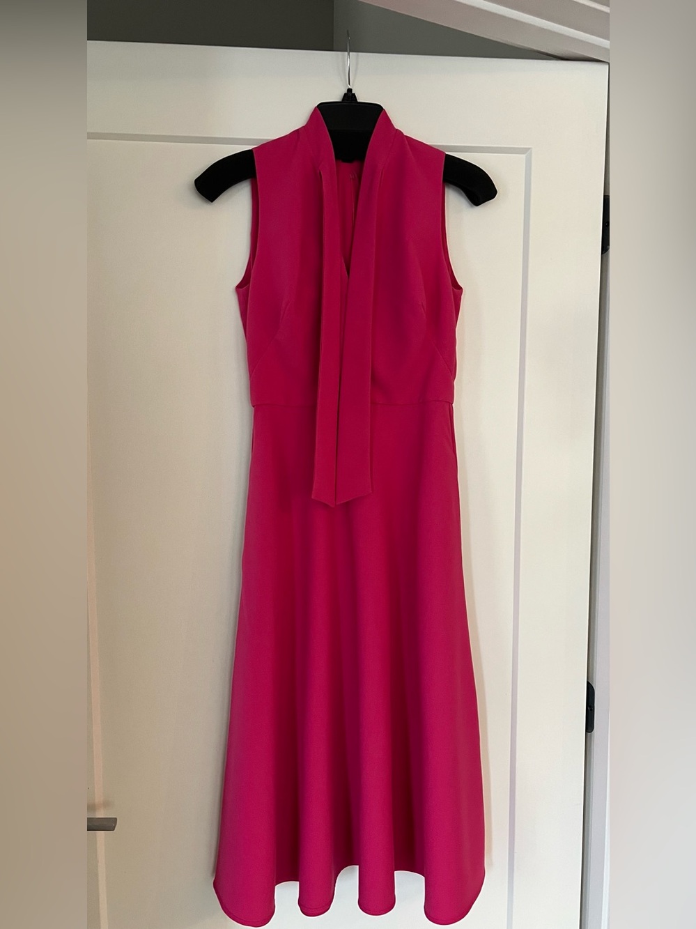 Women's bright pink Sleeveless Tie-Neck Dress